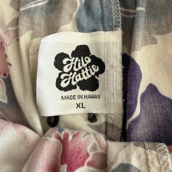 Hilo Hattie Hawaii VTG Cotton Rayon Tropical Hibiscus Top and Shorts Set XL - Picture 8 of 15